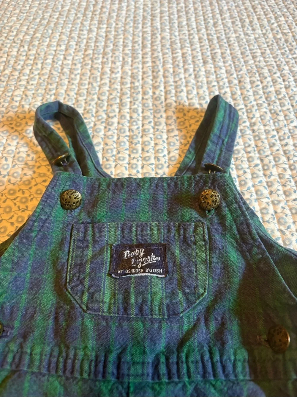 Osh Kosh B’gosh Baby Boys Overalls Vintage 80s 90s Plaid